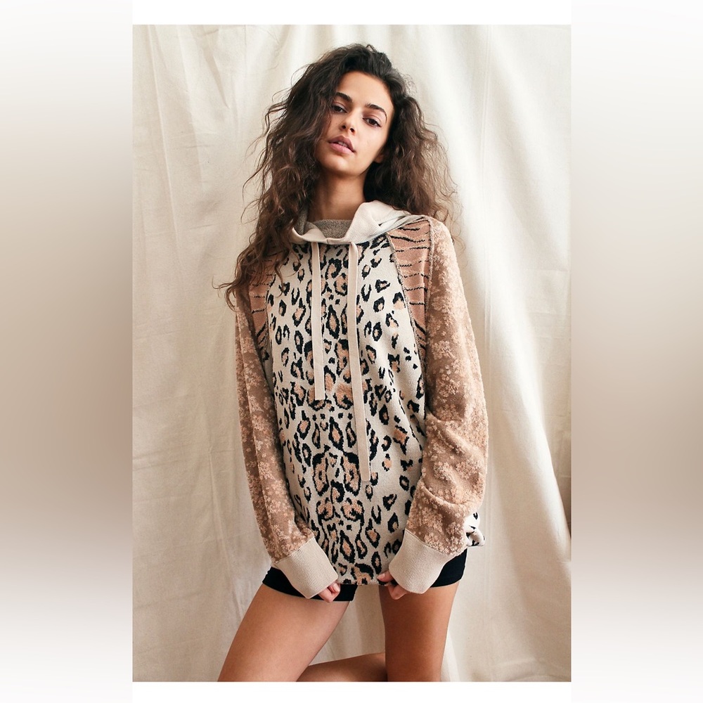 Free people Nala leopard hoodie